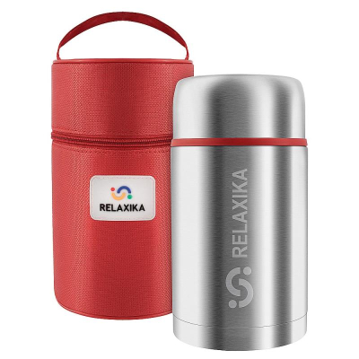 Термос многофункциональный для еды и напитков Relaxika-301&nbsp;&nbsp;1.00л с термочехлом серебристый
