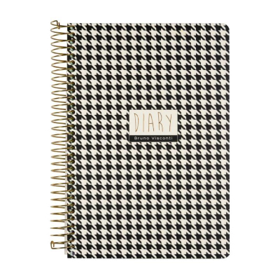 Ежедневник A5 BrunoVisconti® 'Cute diary' 272стр твердая обложка на спирали 'Black&White' Модный паттерн