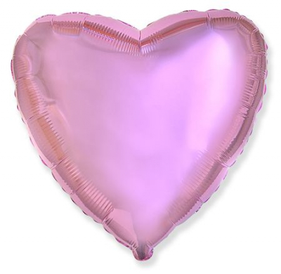 Шар воздушный фольгированный Сердце розовый нежный Flex Metal 48см