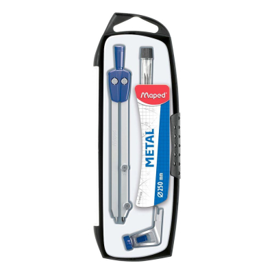 Готовальня&nbsp;&nbsp;3 предмета Maped ''Start' Metal в ударопрочном футляре