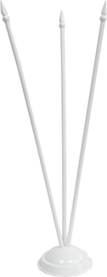 Подставка для флажка 3 штока пластик белая 31см с утяжелением