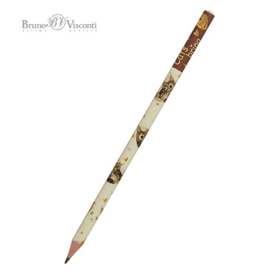 Карандаш BrunoVisconti® 'Love me' HB трехгранный корпус 'Котики принося счастье'
