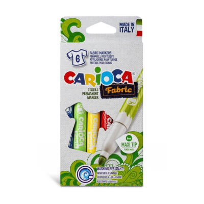 Маркеры для ткани Carioca Fabric  6цв в картонной коробке