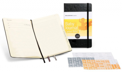 Записная книжка A5 120л Moleskine® Passion Baby Large 6 разделов + стикеры черная твердая обложка на резиновой застежке