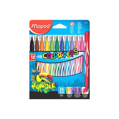 Фломастеры  12цв Maped Color'peps Jungle в картонной коробке