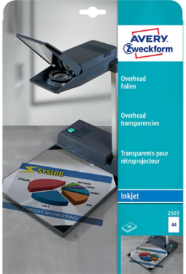 Пленка OHP A4 для струйных принтеров 110мк  10л Avery-Zweckform