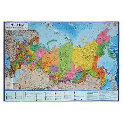 Карта Россия Политико-административная 116х 80см ламинированная