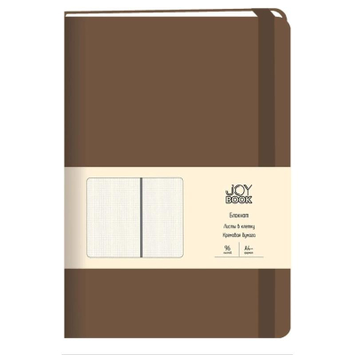 Записная книжка A4-  96л клетка Listoff® 'Joy Book' твердая обложка на резиновой застежке 'Шоколад'