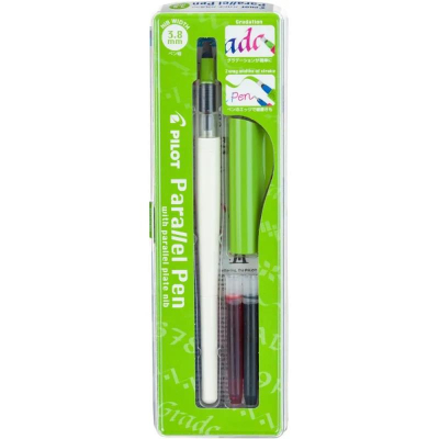 Ручка перьевая для каллиграфии Pilot Parallel Pen  3.8мм +картриджи +конвертер для промывки 