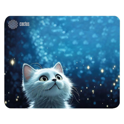 Коврик для мыши с текстильным покрытием Cactus 300х250х3мм 'White Cat'