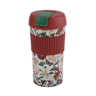 Термокружка BrunoVisconti®&nbsp;&nbsp;0.50л 'Flora' стальная с силиконовым держателем Пионы