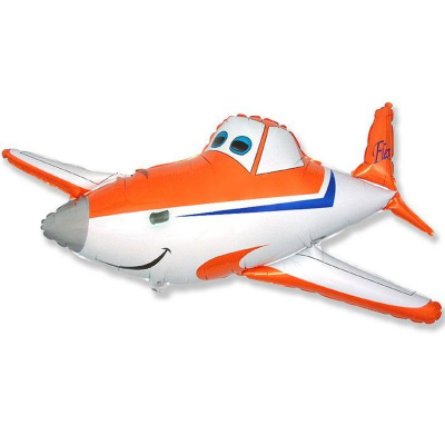 Шар воздушный фольгированный Фигура Гоночный самолет Flex Metal 36см