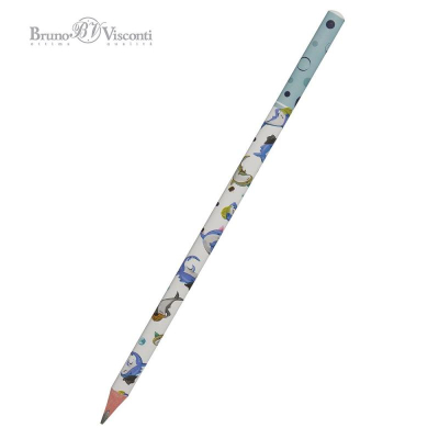 Карандаш BrunoVisconti® 'HappyGraphix' HB трехгранный корпус 'Акулы'