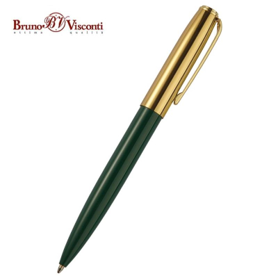 Ручка шариковая BrunoVisconti® 'Napoli' 1.0мм металлический корпус зеленый/золото в футляре синие чернила