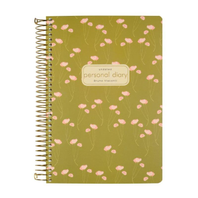 Ежедневник A5 BrunoVisconti® 'Cute diary' 272стр твердая обложка на спирали 'Маки на зеленом'