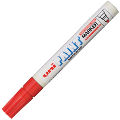 Пейнтмаркер  2.8мм Uni-Ball алюминиевый корпус красный