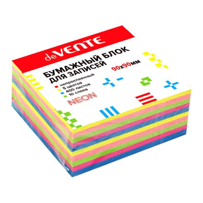 Куб для записей&nbsp;&nbsp;цветной 9.0х9.0х4.0см deVENTE 'Неон'&nbsp;&nbsp;80г/м²