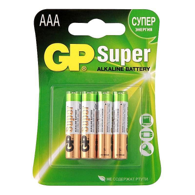 Батарейка GP  1.5V AAA/LR03 Super Alkaline  4шт