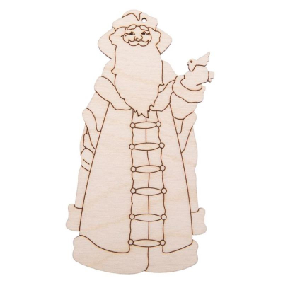 Заготовка для росписи деревянная Подвеска новогодняя Дед Мороз Mr. Carving 11х6см фанера