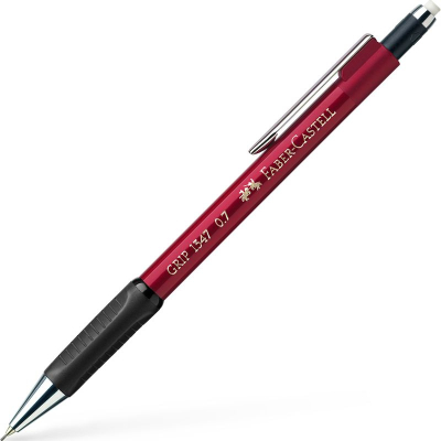 Карандаш автоматический 0.7мм Faber-Castell Grip 1347  металлик красный