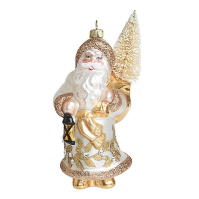 Дед мороз с елочкой 7.5х5.5х17см 'Зимнее барокко' стекло