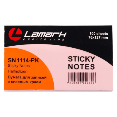Липкий блок 127х 76мм Lamark 100л розовый