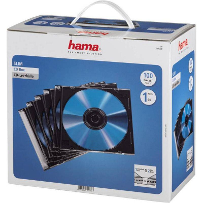 Коробка для диска CD/DVD Hama Slim Box  100шт