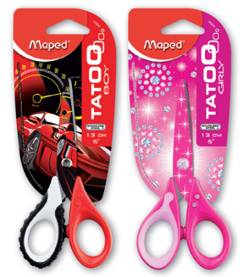 Ножницы детские 13см Maped Tatoo Innovation 2 дизайна в блистере