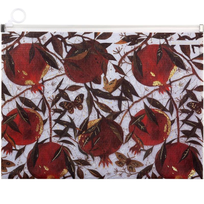 Папка-конверт на молнии A4 BrunoVisconti® с расширением до 200л пластиковая 180мкм 'Flora' Гранат