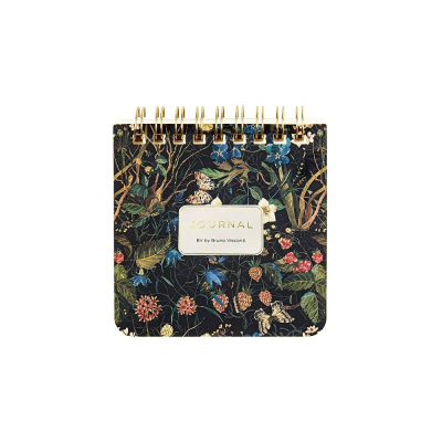 Блокнот  90х90мм  60л линейка на гребне BrunoVisconti® 'Pocket Journal' картонная обложка фольга золото 'Лесные ягоды'