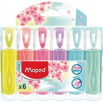 Текст-маркеры Maped Fluo Peps Classic Pastel  1-5.0мм  6цв в блистере