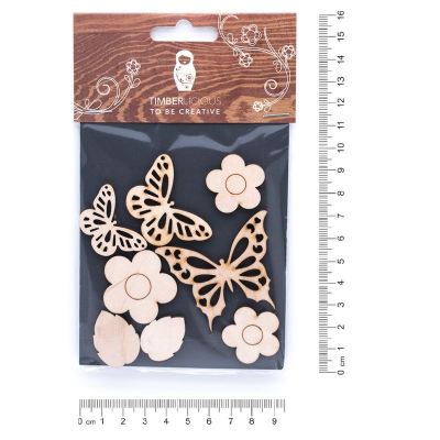 Заготовки для декорирования деревянные Timberlicious 'Flowers № 7' 10х14см 8шт фанера
