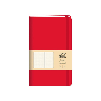 Записная книжка A5  96л клетка Listoff® 'Joy Book' тонированный блок обложка на резиновой застежке искусственная кожа красная