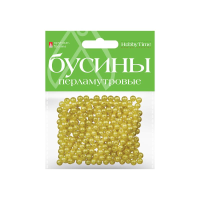 Бусины декоративные акриловые Hobby Time круглые d- 6мм 100шт перламутровые 10 цветов ассорти