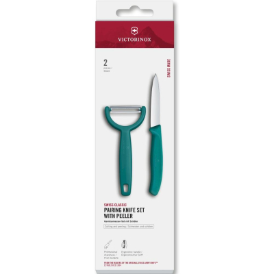 Набор кухонный Victorinox 'Swiss Classic Kitchen' 'Paring knife set with Peeler-Ypso'&nbsp;&nbsp;2пр зеленый