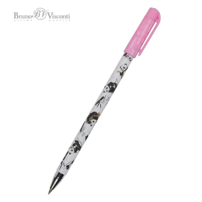Ручка шариковая BrunoVisconti® 0.5мм 'HappyWrite' 'Kawaii animals' Панды синяя