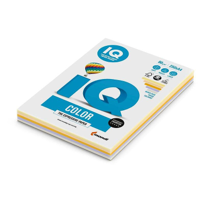 Бумага цветная Mix A4 IQ Color  80г Стильные цвета  5цв х50л