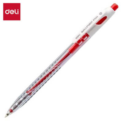 Ручка шариковая автоматическая Deli 0.5мм красная