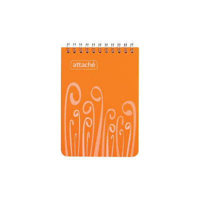 Блокнот A6&nbsp;&nbsp;80л клетка на гребне Attache пластиковая обложка 'Fantasy' оранжевый