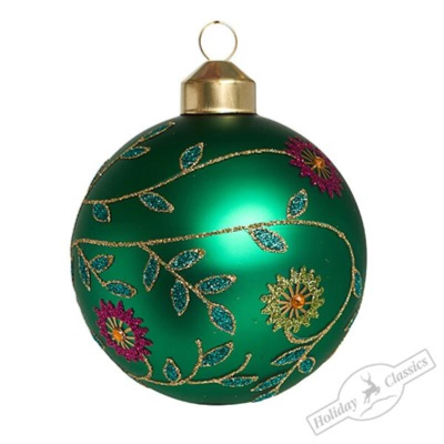 Шар  80мм зеленый 'Поляна сказок' стекло