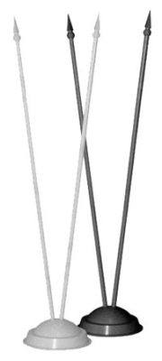 Подставка для флажка 2 штока пластик белая 31см