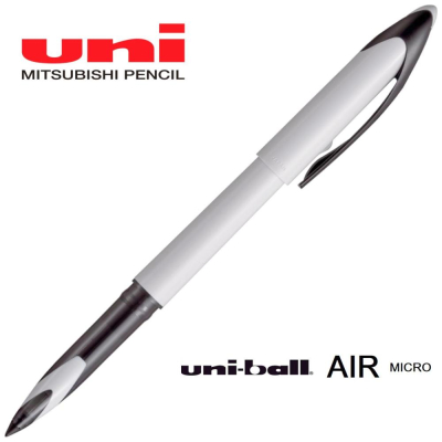 Роллер с изменяемой шириной линии Uni-Ball AIR линия 0.28-0.45мм одноразовый черный молочно-белый корпус