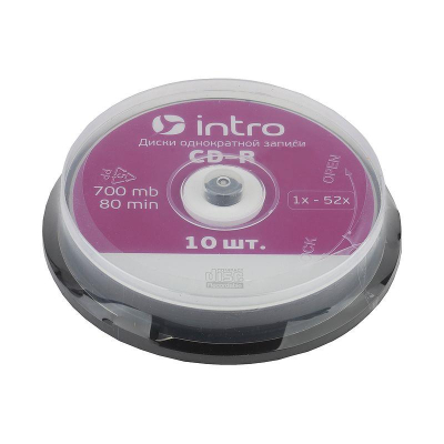 Диск CD-R 700Mb 52X Intro&nbsp;&nbsp;10шт Cake box