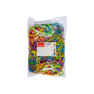 Резиновые кольца для денег&nbsp;&nbsp;60мм&nbsp;&nbsp; 200г deVENTE 'Неон' цвета ассорти в пакете
