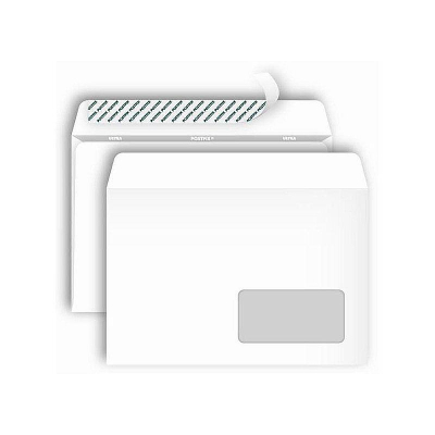 Конверт 229х162мм C5 белый стрип с правым нижним окном 1000шт PostFix&nbsp;&nbsp;80г