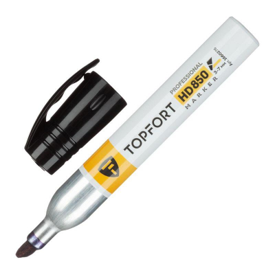 Маркер для агрессивной среды Topfort 'Professional' HD850 алюминиевый корпус скошенный 3.0-7.0мм черный