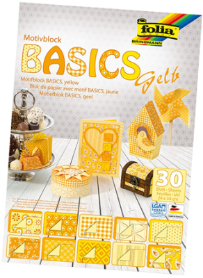 Бумага для скрапбукинга набор Folia 24х34см&nbsp;&nbsp;80г 10л/130г 10л/270г 10л Basic оттенки желтого