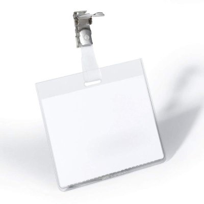 Держатель для бэйджа/ID-карты горизонтальный&nbsp;&nbsp;90х60мм Durable с клипом