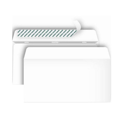 Конверт 220х110мм E65 Euro белый стрип с внутренней запечаткой 1000шт PostFix&nbsp;&nbsp;80г