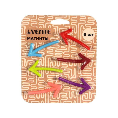 Магнитный держатель фигурный&nbsp;&nbsp;55х27х6мм deVENTE 'Стрелки' 6шт ассорти